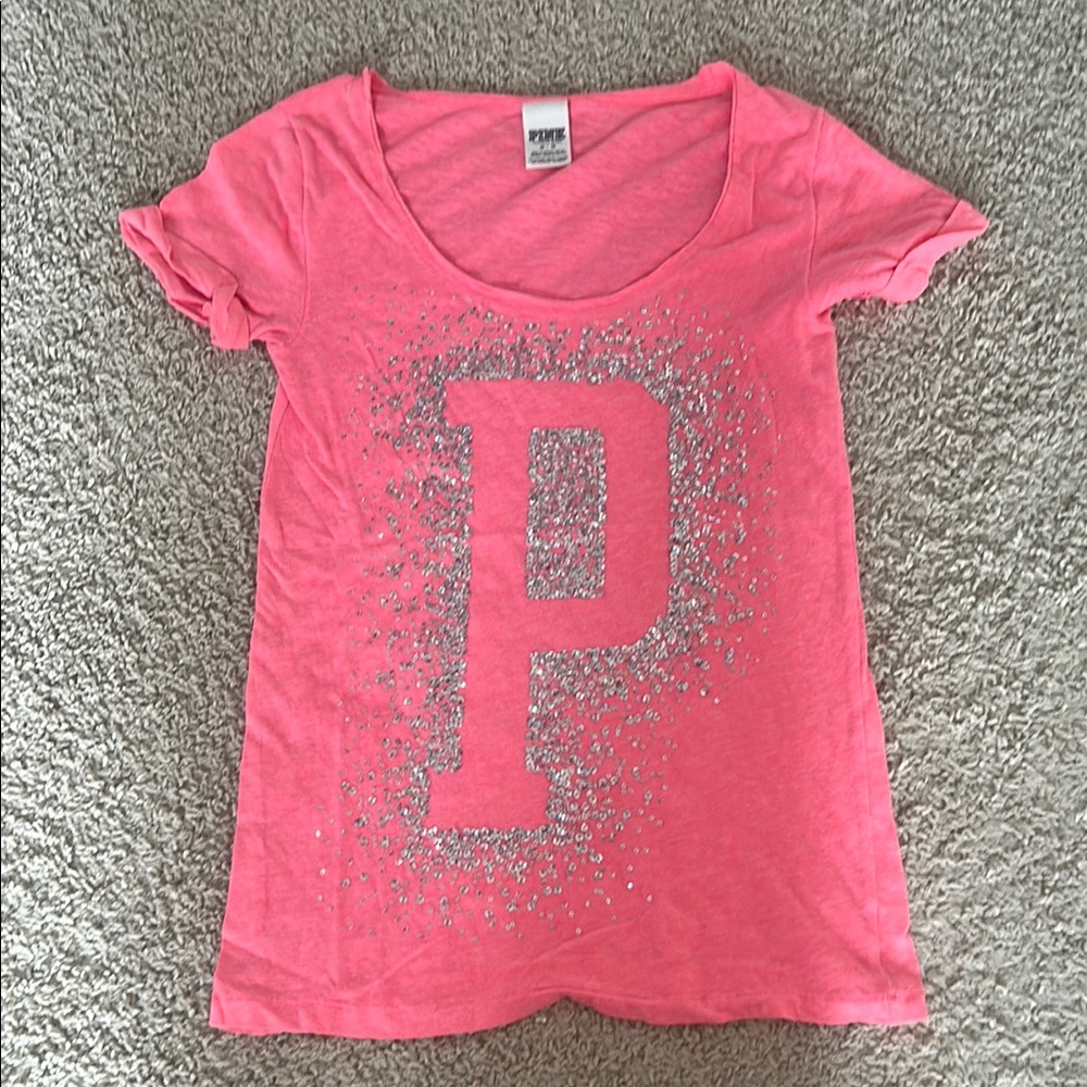 PINK Graphic Tee w/ Sequins